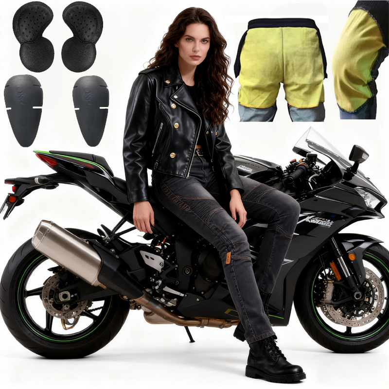 Motorcycle Gear Women Pants - Women Aramid Motorcycle Pants Off Road