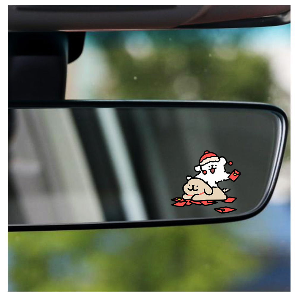 Cartoon Puppy Maltese Car Stic - Motorcycle Gear Dogs ulasan dan harga