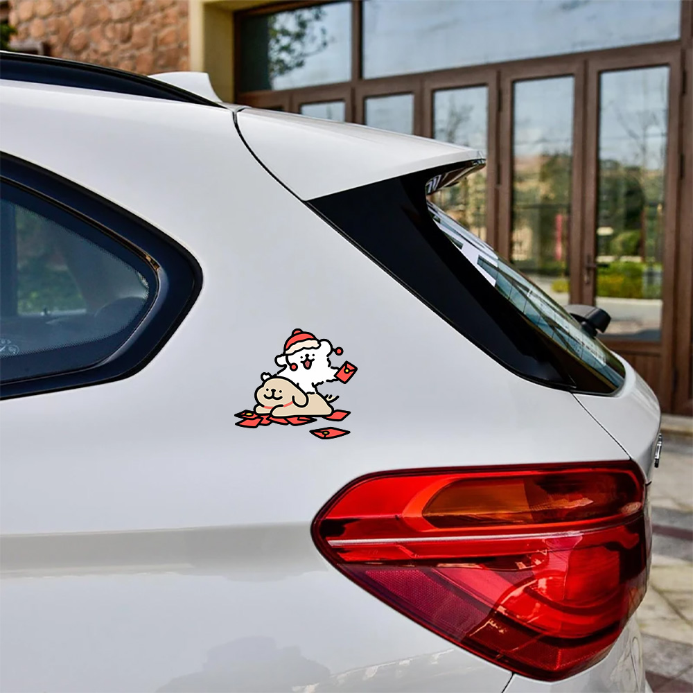 Cartoon Puppy Maltese Car Stic - Motorcycle Gear Dogs ulasan dan harga